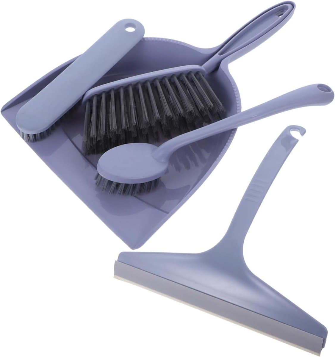 Mini Bezem Stoffer Set - Kleine Schoonmaakset - Bureau Schoonmaken - Compact Ontwerp - 34.5 x 22.5 cm - Lavendel — afbeelding 1