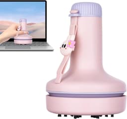 Bureau Stofzuiger - Mini Stofzuiger - Bureau Schoonmaken - Dubbele Snelheid - Compact Design - Roze — thumbnail 1