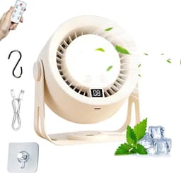 Desktop Ventilator - Draagbare Fan - Persoonlijk Comfort - 2-In-1 Verstelbaar - 16 cm Hoog - Wit — thumbnail 1