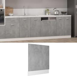 Vaatwasserpaneel - Frontpaneel Keuken - Keuken Integratie - Eenvoudige Reiniging - 59 x 3 x 67 cm - Betongrijs — thumbnail 1