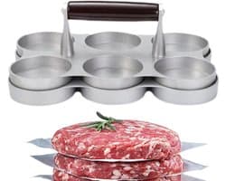 Vlees Patty Maker - Hamburger Pers - Perfecte Burgers Maken - 6 Kleine Roosters - 22.3x14.8x8.5cm