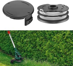 Dailygoods- Spoel met Deksel - Geschikt voor Parkside PRTA 20-Li A1/B1/B2/C3 - Lijndiameter 1,6 mm - Lijnlengte 8,3 m - Spoelmaat 65 x 24 mm - Cover Grootte 80 x 35 mm - Grasmaaier Spoel — thumbnail 2
