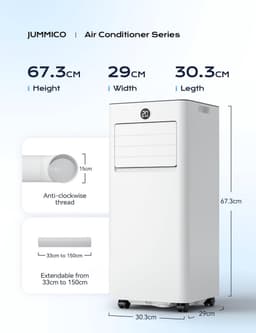 Mobiele Airco - Koeler Ventilator - Ruimte Koelen - Stil 4-in-1 Apparaat - Tot 28 m² - Wit — thumbnail 5