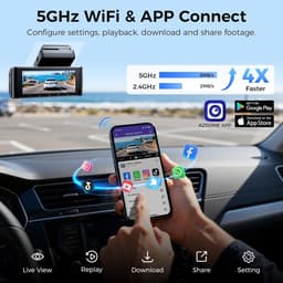 Auto Camera - Dashcam Set - Veilige Rit - 4K Voor Achter - 64GB Inbegrepen - Zwart — thumbnail 2