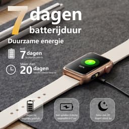 RAYOFI - Smartwatch - Nieuwe damessmartwatch 2026 - 1,57-inch sporthorloge - Hartslagmeting - Volledig touchscreen - Vierkant ontwerp - Stijlvol damessporthorloge - Goud - Compatibel met Android 5.0+ / iOS 10.0+ — thumbnail 4