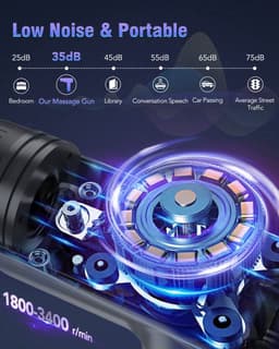 SnelShoppen - Massagepistool voor Spieren met 30 Instelbare Niveaus, 6 Massagekoppen, LCD-Display en Spiermassageapparaat voor Thuisgebruik, Sport en — thumbnail 3