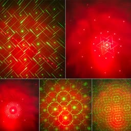 RGB Laser Projector - 3000 mAh - 6W - 9 Modi - Autoverlichting - DJ Discolamp - Mini Laserlamp - Feestverlichting - Podiumverlichting - Multifunctionele Laserlamp - USB Oplaadbaar - Zwart en Zilver — thumbnail 2