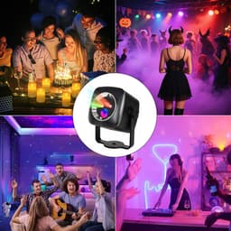 RGB Laser Projector - 3000 mAh - 6W - 9 Modi - Autoverlichting - DJ Discolamp - Mini Laserlamp - Feestverlichting - Podiumverlichting - Multifunctionele Laserlamp - USB Oplaadbaar - Zwart en Zilver — thumbnail 3