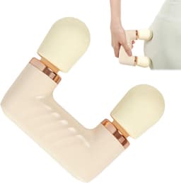 Percussie Massager - Massageapparaat Nek - Spierherstel - Dubbele kop ontwerp - 18 x 152 x 5 cm - Crèmegeel — thumbnail 1