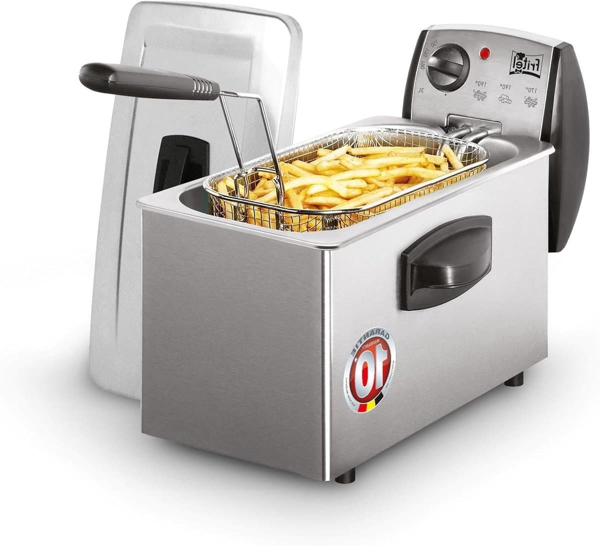 Frituurpan RVS - Friteuse Airfryer - Frituren voor thuis - Cold Zone technologie - 3 L - Zilverkleurig — afbeelding 1