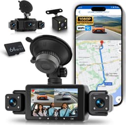 SnelShoppen - WiFi 4-kanaals dashcam auto 1080p 360° voor en achter met lusopname, G-sensor, nachtzicht, bewegingsdetectie, app-bediening, belichtings — thumbnail 1