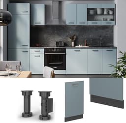 Vaatwasserfrontpaneel - Paneel voor vaatwasser - Keuken Integreren - Naadloze integratie - 45 cm - Blauw-grijs — thumbnail 3