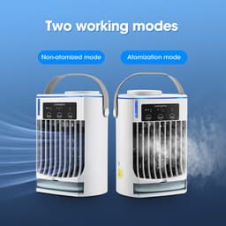 Ventilator - Tafelventilator - Ventilator klein - Tafelventilator draadloos - Vernevelende koelventilator - Watergekoelde ventilator met drie instelbare snelheden - Wit - Kunststof — thumbnail 3