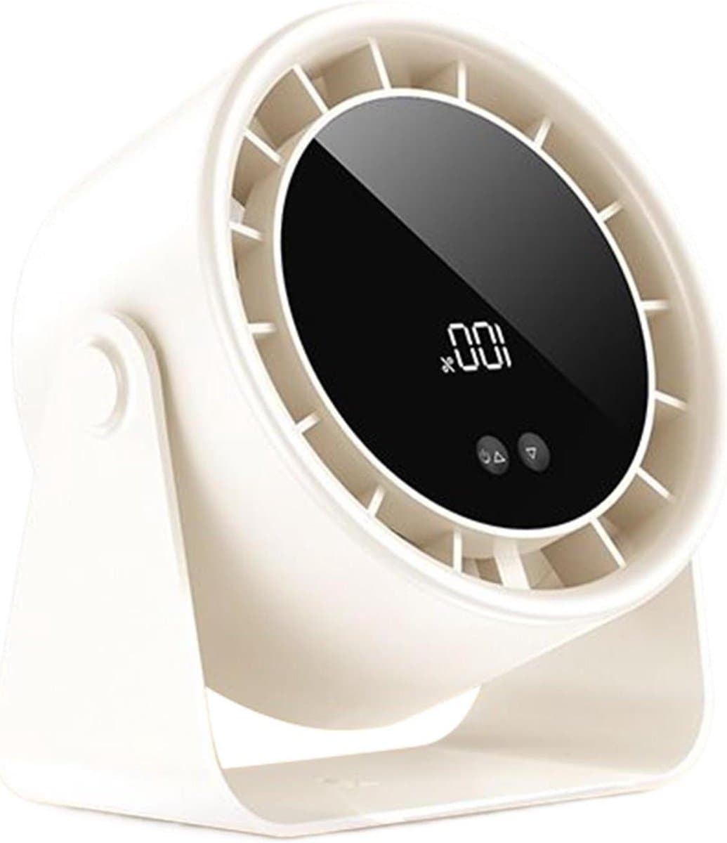 Stille Bureauventilator - Persoonlijke Tafelventilator - Persoonlijk Comfort - Draadloos en Draagbaar - 17.3 x 8.8 x 8.8 cm - Wit — afbeelding 1