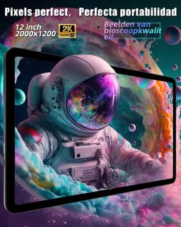 SnelShoppen - 12 Inch Android Tablet 2K Scherm, 16GB RAM + 128GB ROM, T615 Octa-Core, 16MP Dual Camera, 8000mAh, Dual-band WiFi, Face ID, GPS — thumbnail 2