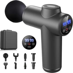 SnelShoppen - Spiermassagepistool met 99 Snelheden, 8 Massagekoppen, LCD-Touchscreen, 29900 omw/min, Draagbaar Design, Stil en Ergonomisch, Perfect vo — thumbnail 1
