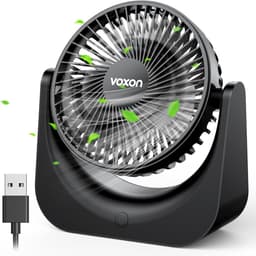 USB Tafelventilator Stil – 5 Snelheden – 90° Draaibaar – Compact met 1,5 m Kabel – Zwart — thumbnail 1