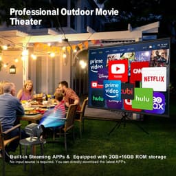 SnelShoppen - Smart Projector 4K Supported, 26000 Lumens Native 1080P Draagbare Projector met 4P/4D Keystone, Zoom, Elektrische Focus, WiFi 6, Bluetoo — thumbnail 3