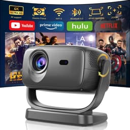 SnelShoppen - Smart Projector 4K Supported, 26000 Lumens Native 1080P Draagbare Projector met 4P/4D Keystone, Zoom, Elektrische Focus, WiFi 6, Bluetoo — thumbnail 1