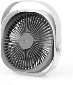 USB-ventilator, 220 mm tafelventilator, oplaadbare stille draagbare ventilator 360 ° verstelbaar 3 modi bureauventilator met handvat voor kantoorslaapkamerreizen — thumbnail 1