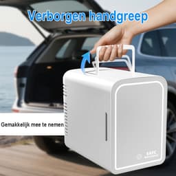EAFC Skincare Fridge – Mini Koelkast met Spiegel & 3 LED-standen | Koelen én Verwarmen | 6 Liter | Wit — thumbnail 3