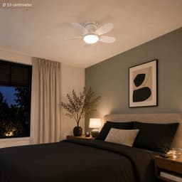REALITY LUND - Plafondventilator - Wit mat - incl. 1x SMD 8 W - Licht apart schakelbaar - Afstandsbediening - Dimbaar - Traploos instelbare lichtkleur - Nachtlampje - Geheugenfunctie - 3 snelheidsinstellingen - Timer - Zomer- en wintermodus — thumbnail 4