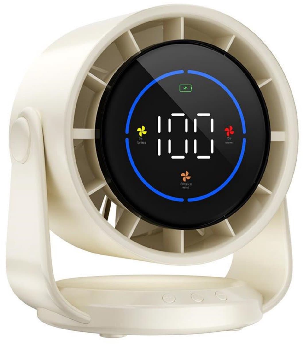 GELLDG Tafelventilator - Ventilateur met 100 Windsnelheden - Ultra Stille USB Oplaadbare Ventilator - Geschikt voor Bureau, Thuis, Slaapkamer en Auto - Kunststof - 173x138x190mm — afbeelding 1