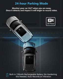 Auto Camera - Rijrecorder - Veiligheid Onderweg - Dubbele 1080P Opname - 310 Graden - Zwart — thumbnail 4