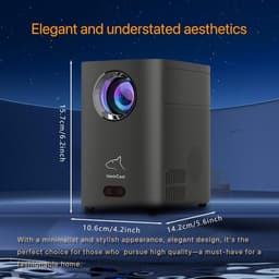 SnelShoppen - Projector Mini Smart 1080P 4K Ondersteuning 750 ANSI/10000 ISO LUMEN Wifi Bluetooth Draagbare Beamer voor Thuisbioscoop en Buitenfilms — thumbnail 5