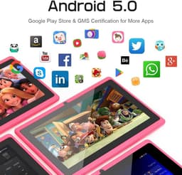 SnelShoppen - Android 5.0 Quad Core Tablet PC 7 inch, 1GB RAM, 8GB ROM, Dual Cameras, WiFi, Bluetooth, Geschikt voor Kinderen en Volwassenen, Zwart — thumbnail 2