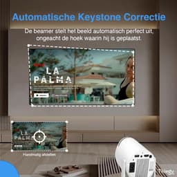 SnelShoppen - Ultra Mini Beamer 4K Projector met WiFi 6 & Bluetooth 5.4 - Inclusief HDMI Kabel, Lange Voedingskabel & Batterijen - Geschikt voor iOS e — thumbnail 3