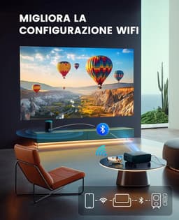 SnelShoppen - Slimme Beamer WiFi Bluetooth Projector met 4K-ondersteuning, Autofocus, Dolby, 1080p Full HD, Automatische Keystone-correctie voor Thuis — thumbnail 5