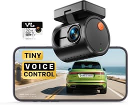 Thijox - Winzige Dashcam Auto 2K 1296P QHD Mini Camera met Spraakbediening, 32GB SD Kaart, WDR/3D DNR, Super Nachtzicht, G-sensor en Parkeermodus — thumbnail 1