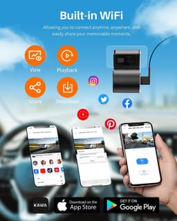 Thijox - Winzige Dashcam Auto 2K 1296P QHD Mini Camera met Spraakbediening, 32GB SD Kaart, WDR/3D DNR, Super Nachtzicht, G-sensor en Parkeermodus — thumbnail 2