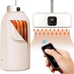 Draagbare Wasdroger - 600W Elektrische Wasdroger - droger warmtepompdroger - Opvouwbare droger - Afstandsbediening met timer - Twee snelheden - Geschikt voor thuis, campers, appartementen en hotels - Wit — thumbnail 3