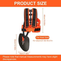 SnelShoppen - Universele Verstelbare Grasmaaierharnas met Padding, Comfortabele Dubbele Schouderband voor Grasmaaier en Bosmaaier, Zwart Oranje met Ve — thumbnail 5