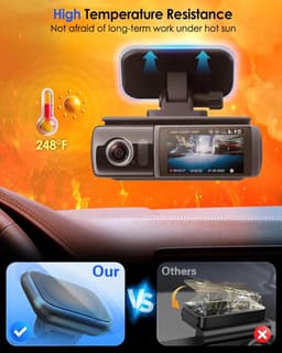 SnelShoppen - 4 stuks zelfklevende pads voor dashcam, dubbelzijdige hittebestendige tape voor auto, 7,2 cm, vervangende montagesticker voor voorruit e — thumbnail 3