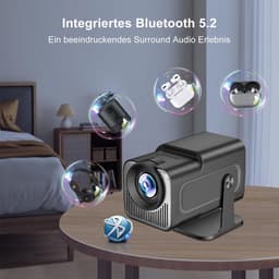 SnelShoppen - HY320 Mini Beamer, Full HD 1080p, Ondersteunt 4K, Draagbare Projector voor Thuisbioscoop, Wifi & Bluetooth, 180 Graden Draaibaar, Perfec — thumbnail 3