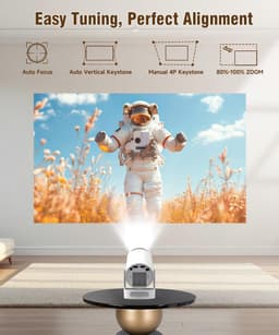 SnelShoppen - Alwtniet Mini-projector 4K Ondersteund, Draagbare Beamer met Wifi 6 en Bluetooth 5.4, 5W Luidspreker, Automatische Trapeziumcorrectie, 1 — thumbnail 2