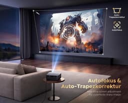SnelShoppen - 4K Beamer met Google TV, 1200 ANSI, Autofocus, Trapeziumcorrectie, Outdoor Beamer voor 300 Inch Beeld, WiFi6, Bluetooth, Spraakbediening — thumbnail 2