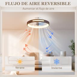 TEKROA® Plafondventilator met LED Verlichting - 40W Stille DC Motor - 6 Snelheden & 3 Kleuren - Timer - Afstandsbediening - Teakhout Look — thumbnail 3