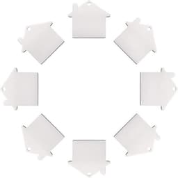 Set van 10 aluminium blanco stempel tags hangers van 35x38,5x1 mm, ideaal voor het maken van DIY sieraden met een lichte en duurzame afwerking — thumbnail 4