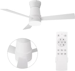 Plafondventilator met lamp - Diameter 106.6 cm - 3 kleurtemperaturen en 6 stille snelheden - omkeerbare motor - modern - Wit — thumbnail 3
