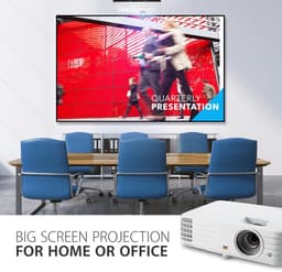 SnelShoppen - DLP Beamer voor Business Presentaties - WUXGA 3500 ANSI Lumen - 2x HDMI - 1.1x Zoom - 2 Watt Luidspreker - Wit voor Kantoor en Thuisgebr — thumbnail 2