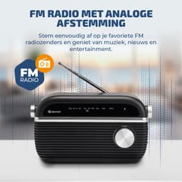 Denver FM Radio Retro - Noodradio / Noodpakket - Werkt op batterij of netstroom - Keukenradio - Draagbare Radio - TRB67B — thumbnail 3