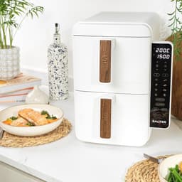 Heteluchtfriteuse - Airfryer Dubbel - Gezond Koken - Verticaal Ontwerp - 9 Liter - Zwart — thumbnail 2