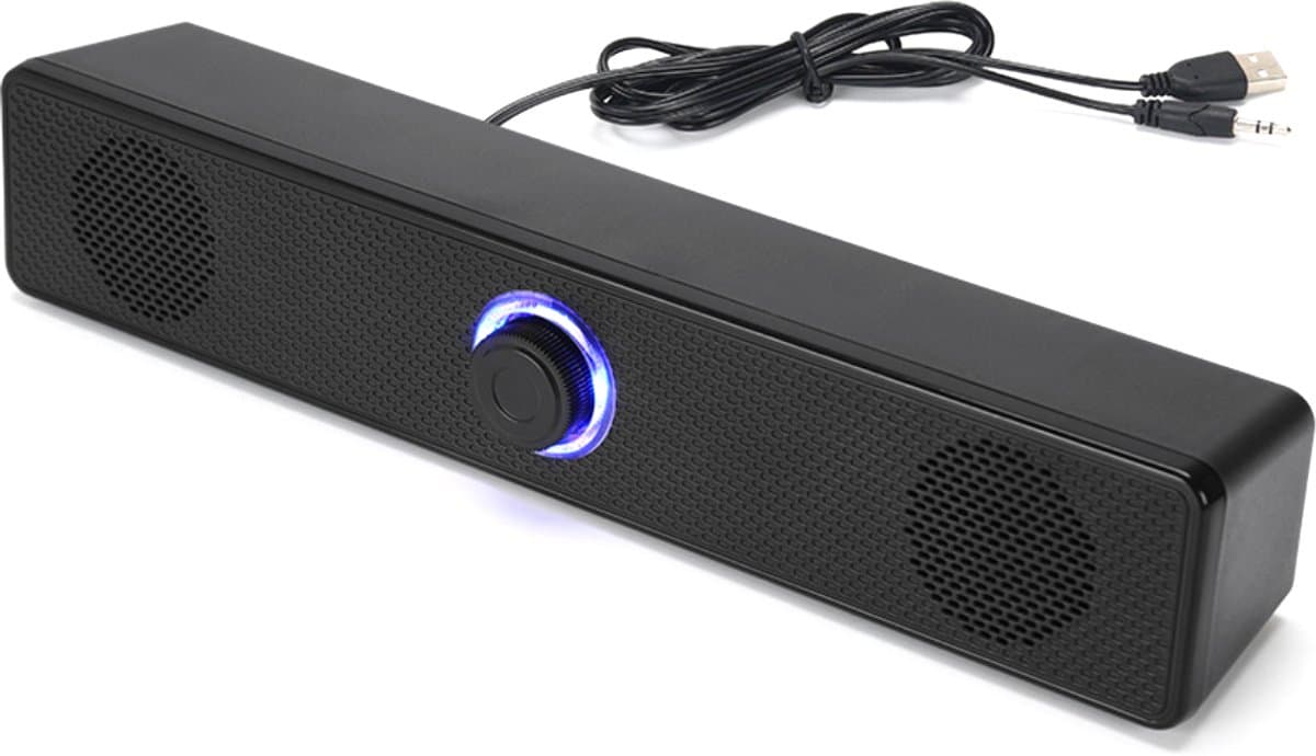 350TS lange Bluetooth-speaker voor computer – USB-aansluiting, volumeknop, bedrade audio en subwoofer — afbeelding 1