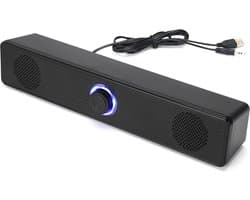 350TS lange Bluetooth-speaker voor computer – USB-aansluiting, volumeknop, bedrade audio en subwoofer