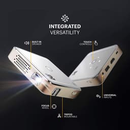 Ultra Mini draagbare projector 75 - HD LED DLP oplaadbare projector 100-scherm, ingebouwde luidspreker - HDMI, USB en Micro SD — thumbnail 5