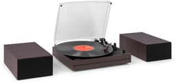 Platenspeler met speakers - Audizio Akron - LP speler - Bluetooth - AUX - 3 snelheden - Donkerbruin — thumbnail 1